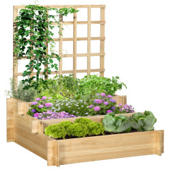 Приподнятая грядка со шпалерой Outsunny 845-870V00ND (Natural) Thumb