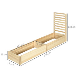 Pat de gradina inaltat cu spalier Outsunny 845-874V00ND (Natural) Thumb