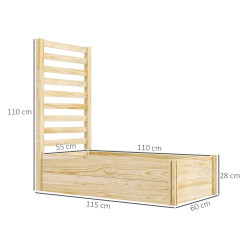 Pat de gradina inaltat cu spalier Outsunny 845-874V01ND (Natural) Thumb