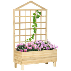 Приподнятая грядка со шпалерой Outsunny 845-883V01ND (Natural) Thumb