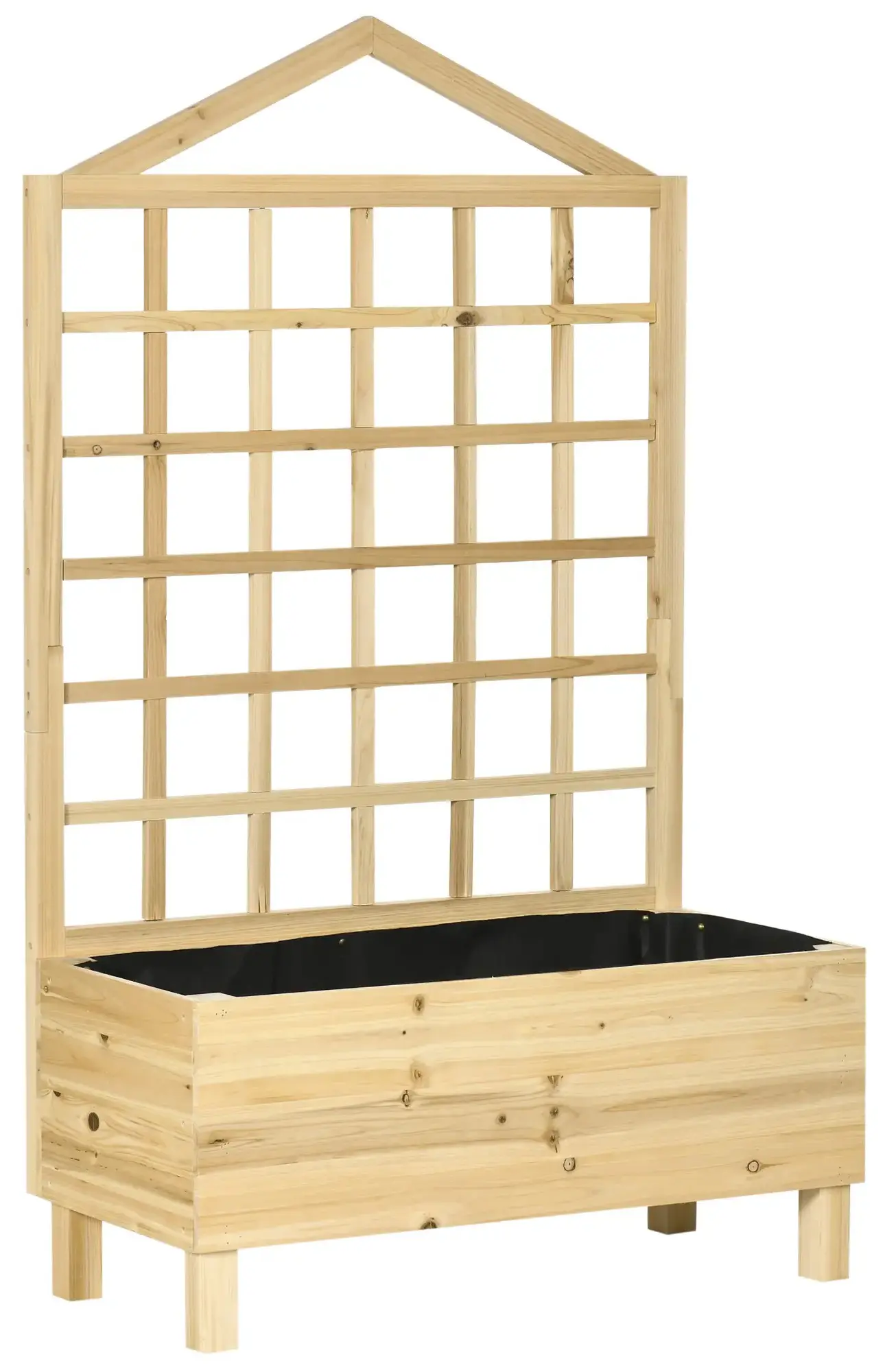 Приподнятая грядка со шпалерой Outsunny 845-883V01ND (Natural) - 4