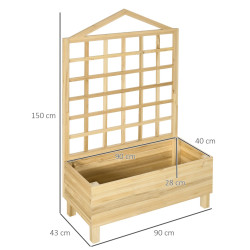 Приподнятая грядка со шпалерой Outsunny 845-883V01ND (Natural) Thumb