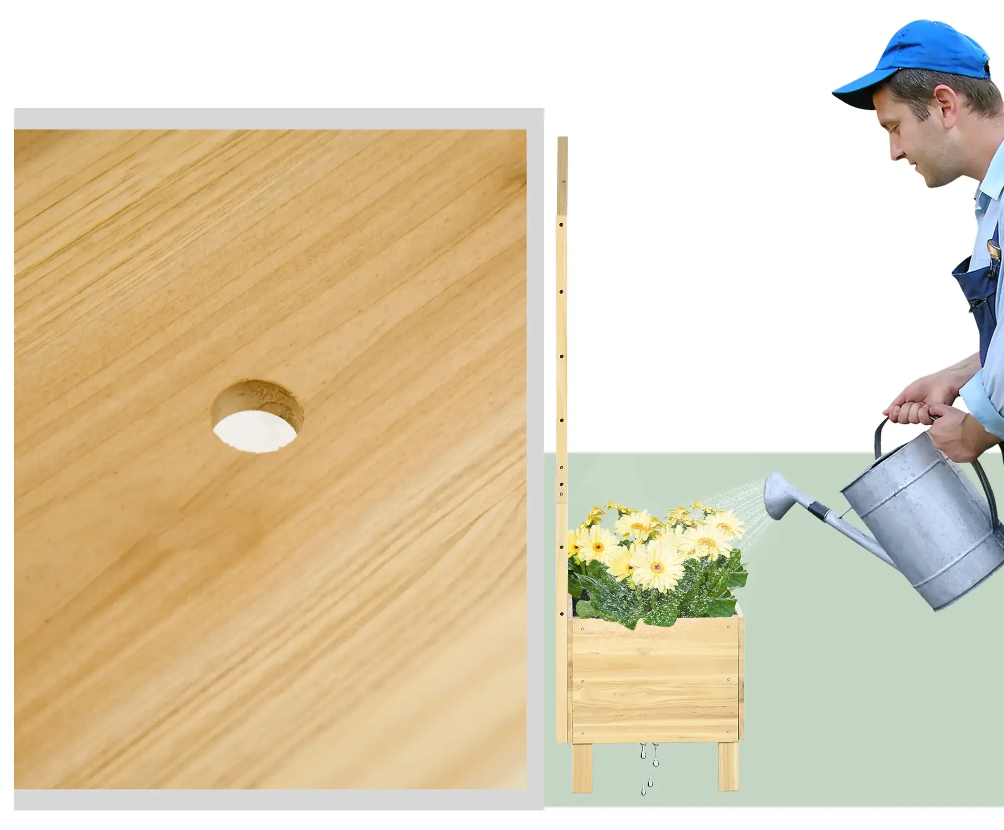 Приподнятая грядка со шпалерой Outsunny 845-883V01ND (Natural) - 6