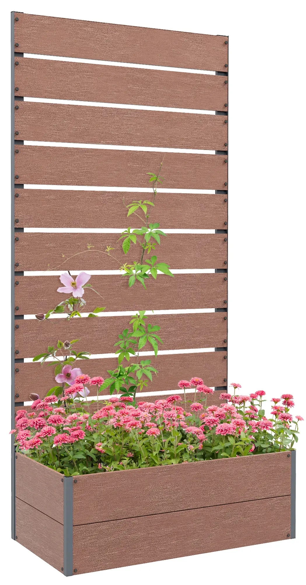 Приподнятая грядка со шпалерой Outsunny 84H-084V00LR (Light Brown) - 2