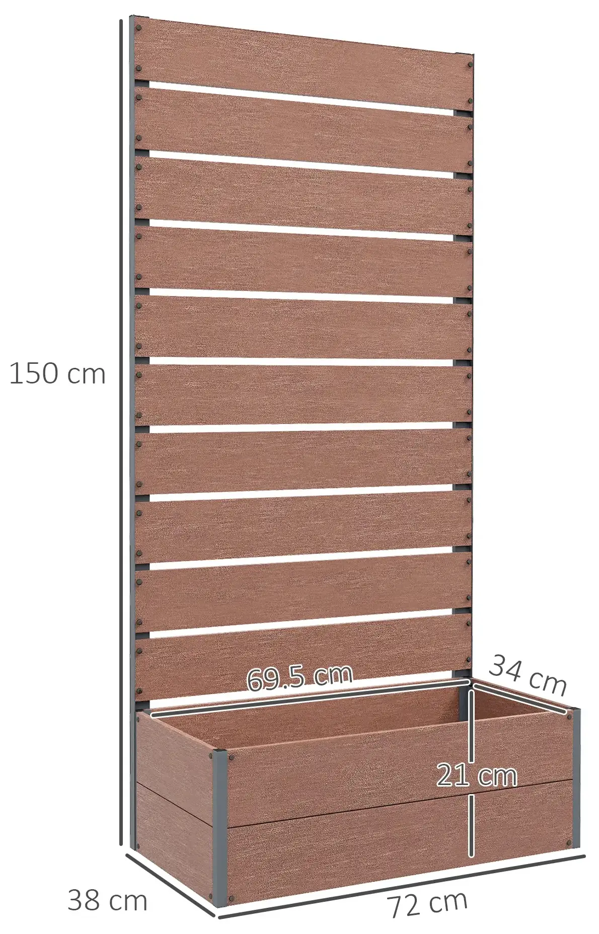 Приподнятая грядка со шпалерой Outsunny 84H-084V00LR (Light Brown) - 4