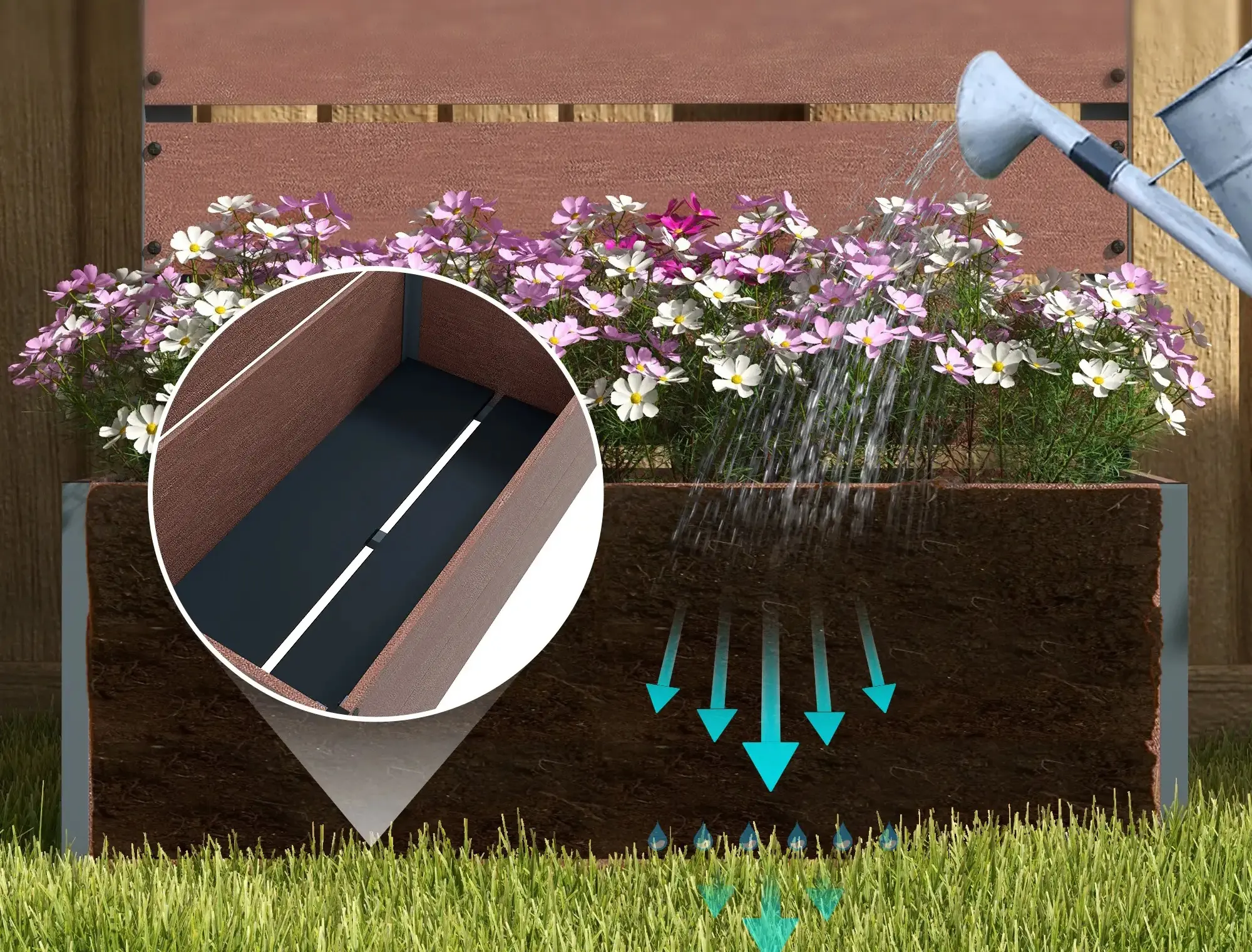 Приподнятая грядка со шпалерой Outsunny 84H-084V00LR (Light Brown) - 5