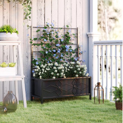 Pat de gradina inaltat cu spalier Outsunny 84H-145V00BK (Black)