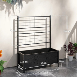 Pat de gradina inaltat cu spalier Outsunny 84H-145V00BK (Black) Thumb