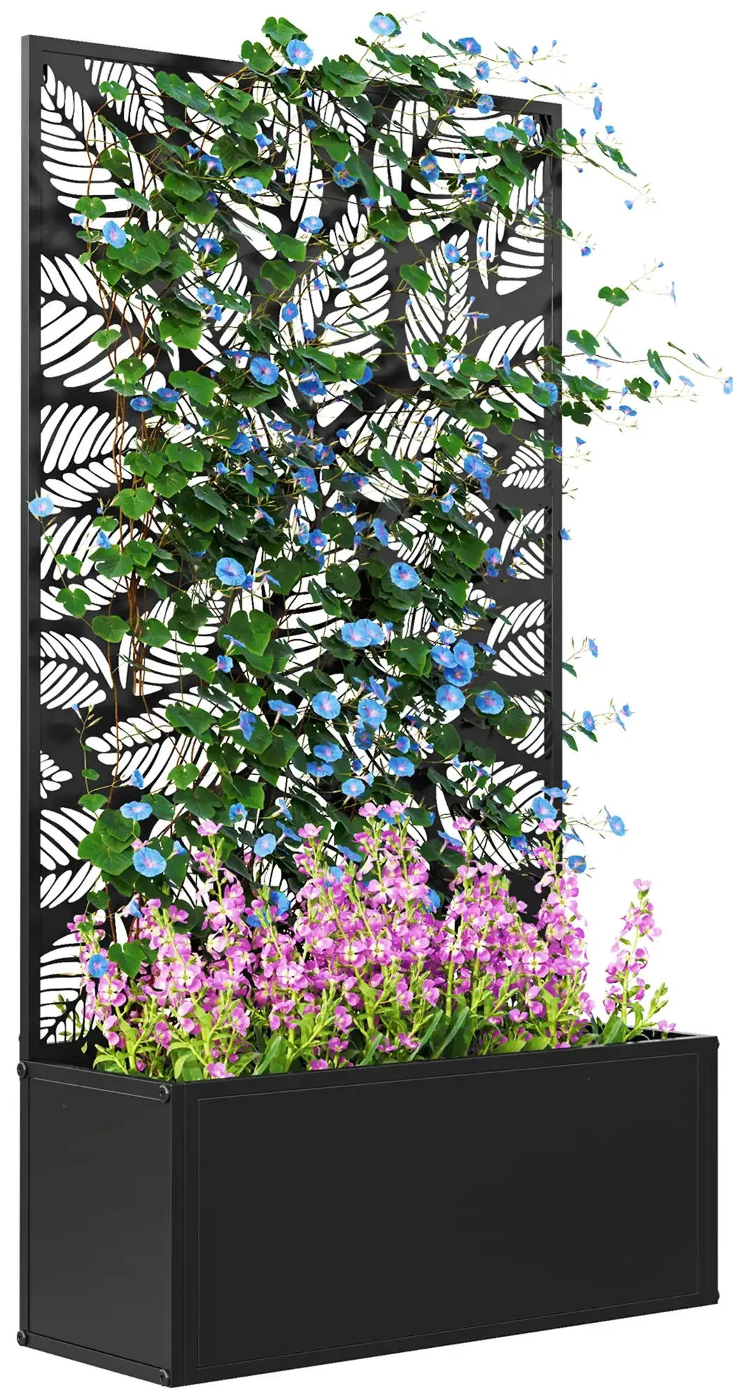 Pat de gradina inaltat cu spalier Outsunny 84H-172V00BK (Black)