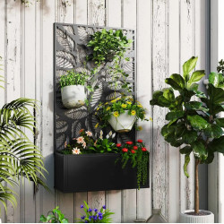 Приподнятая грядка со шпалерой Outsunny 84H-172V00BK (Black)