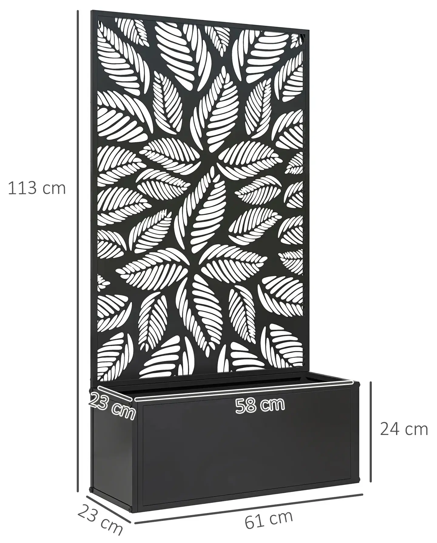 Pat de gradina inaltat cu spalier Outsunny 84H-172V00BK (Black)