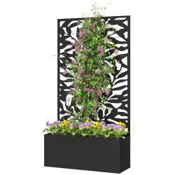 Pat de gradina inaltat cu spalier Outsunny 84H-173V00BK (Black) Thumb