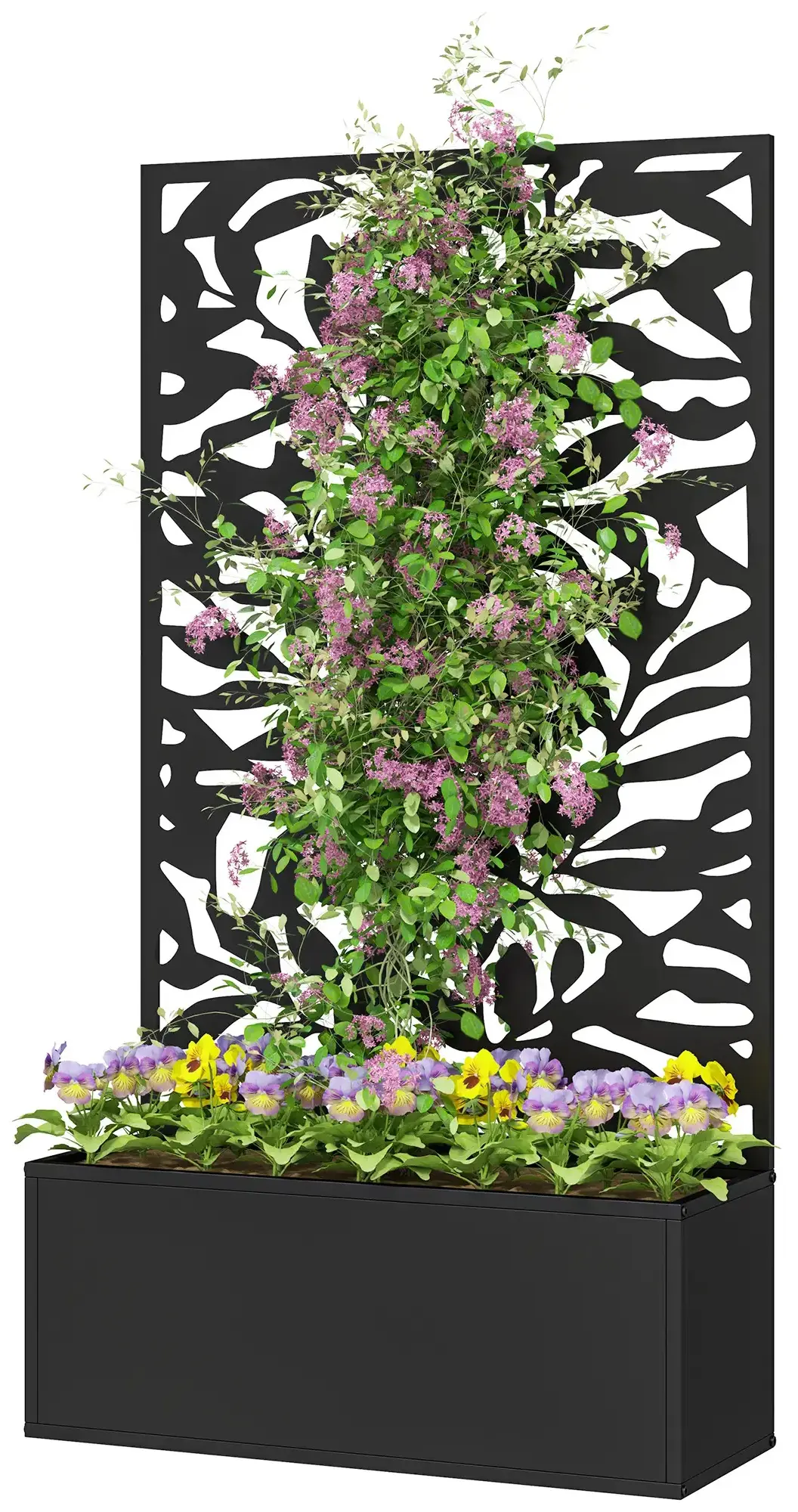 Pat de gradina inaltat cu spalier Outsunny 84H-173V00BK (Black)