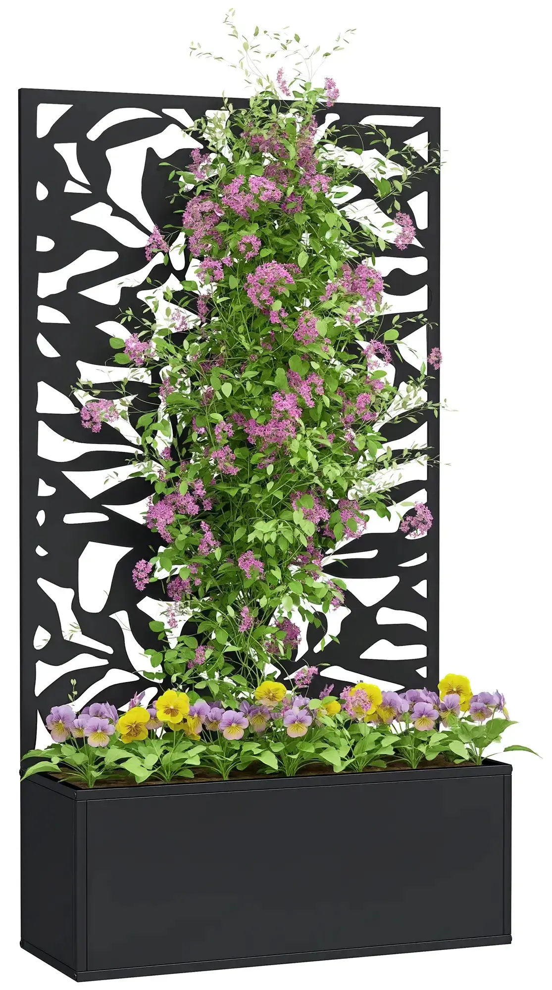 Pat de gradina inaltat cu spalier Outsunny 84H-173V00BK (Black)