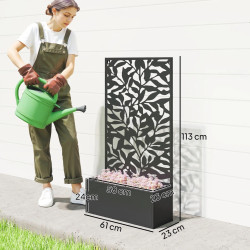 Pat de gradina inaltat cu spalier Outsunny 84H-173V00BK (Black) Thumb