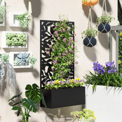 Pat de gradina inaltat cu spalier Outsunny 84H-173V00BK (Black) Thumb