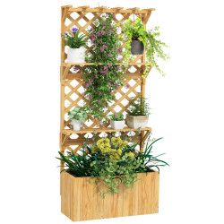 Приподнятая грядка со шпалерой Outsunny 84H-255V00ND (Natural) Thumb