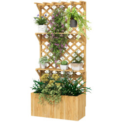 Приподнятая грядка со шпалерой Outsunny 84H-255V00ND (Natural) Thumb