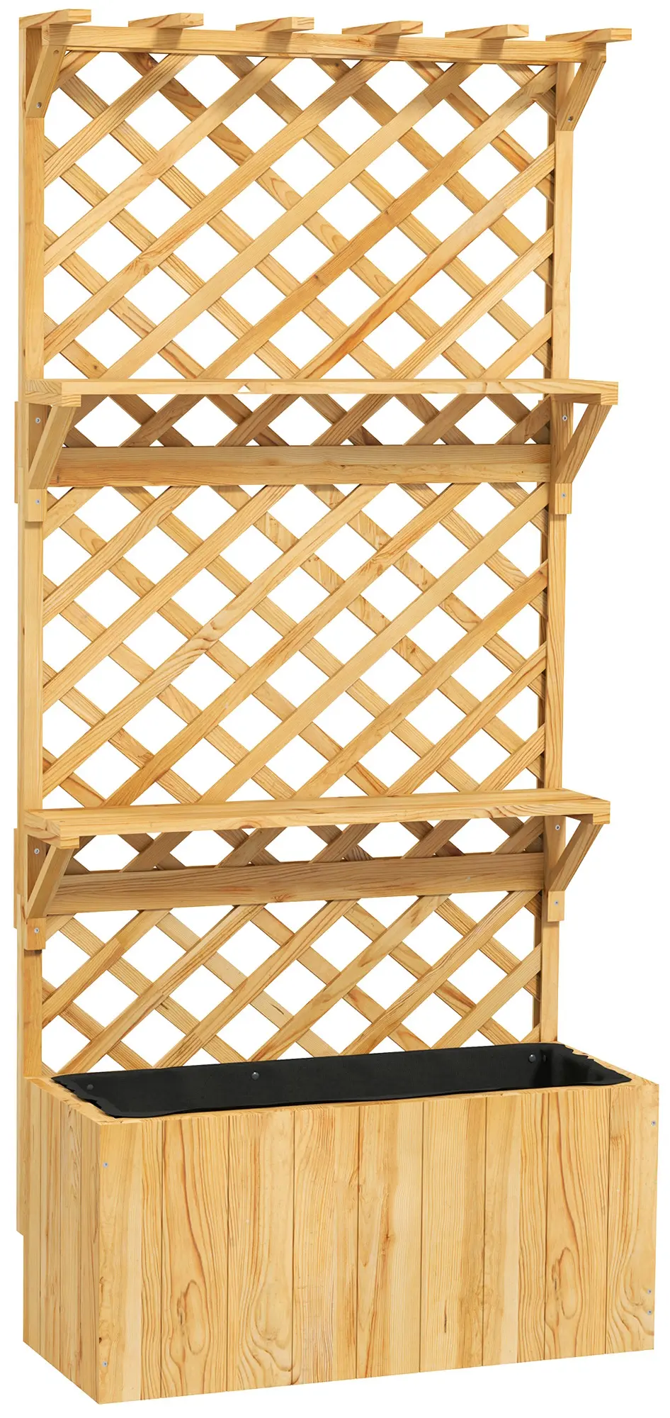 Приподнятая грядка со шпалерой Outsunny 84H-255V00ND (Natural)