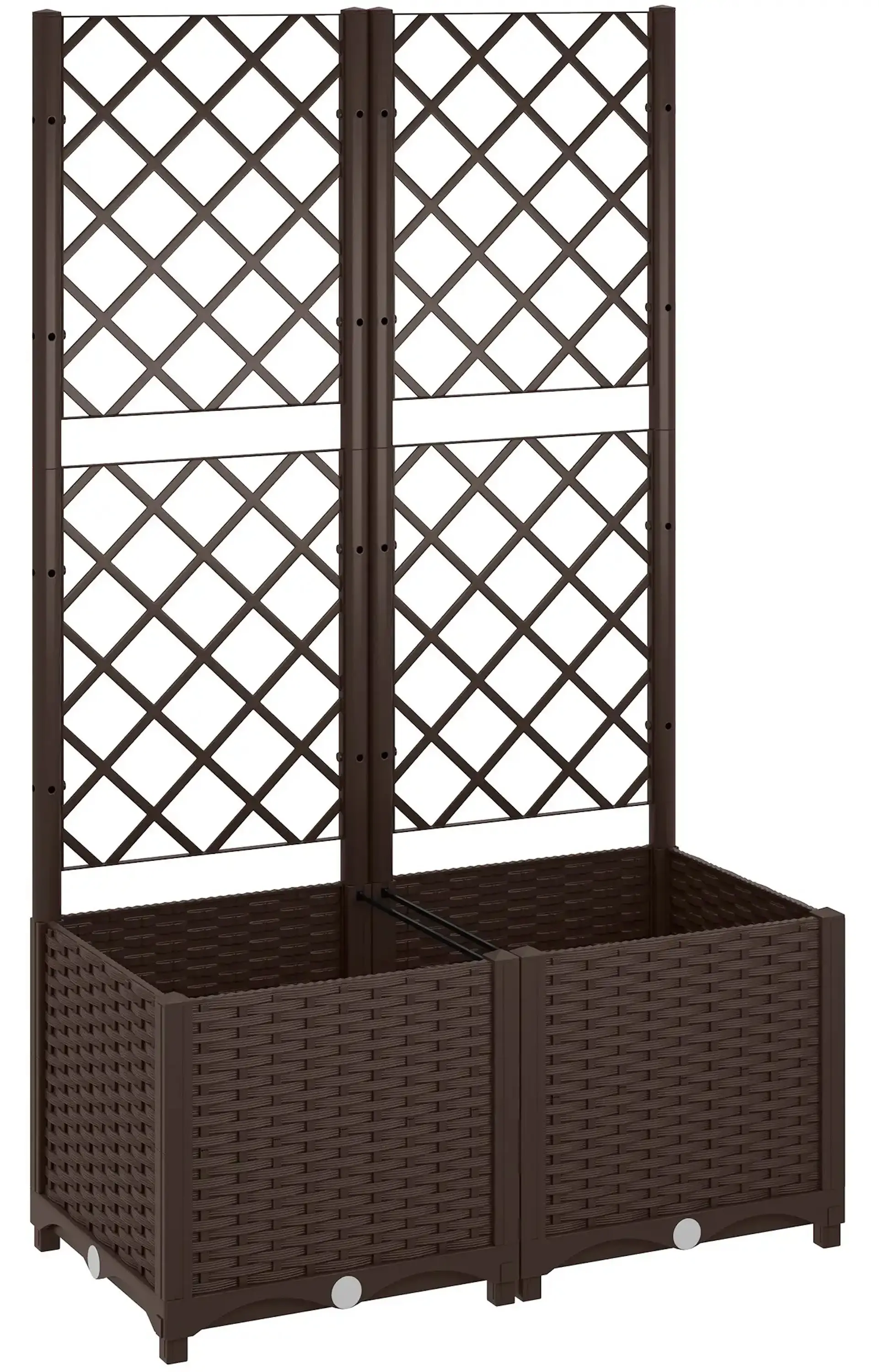 Pat de gradina inaltat cu spalier Outsunny 84H-285V00BN (Brown) - 2