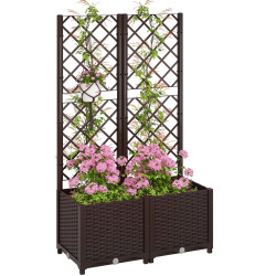 Pat de gradina inaltat cu spalier Outsunny 84H-285V00BN (Brown) Thumb