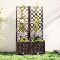 Приподнятая грядка со шпалерой Outsunny 84H-285V00BN (Brown)