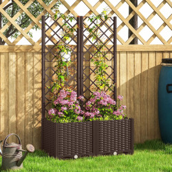 Pat de gradina inaltat cu spalier Outsunny 84H-285V00BN (Brown) Thumb