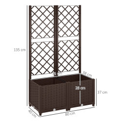 Pat de gradina inaltat cu spalier Outsunny 84H-285V00BN (Brown) Thumb