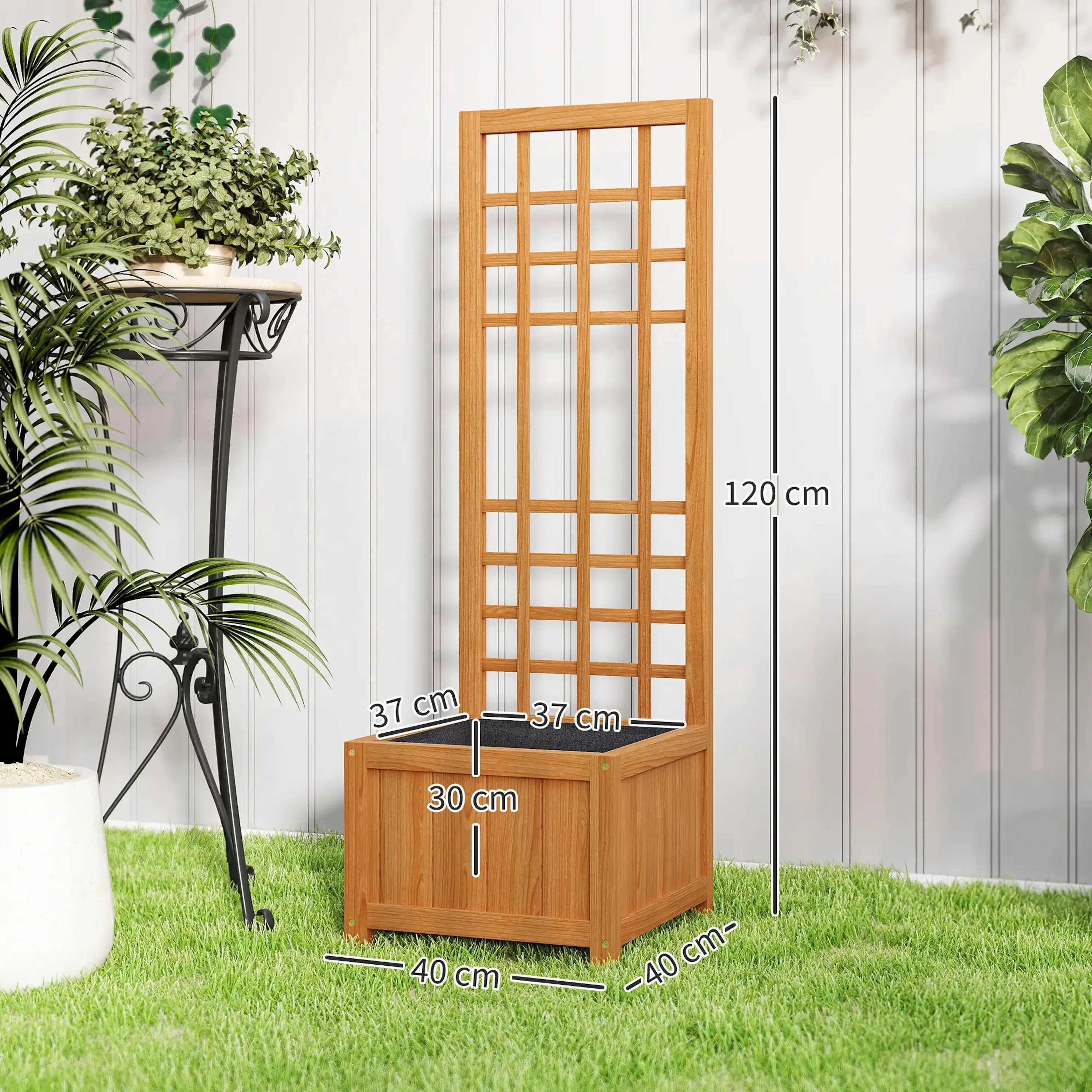 Приподнятая грядка со шпалерой Outsunny 84H-372V00LR (Light Brown) - 5