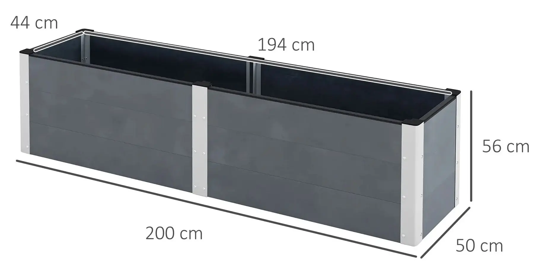 Приподнятая садовая грядка Outsunny 84H-096V00GY (Grey)