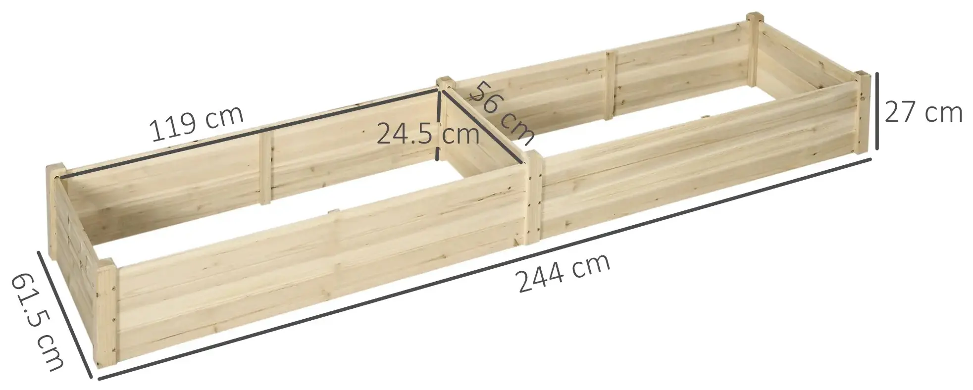 Pat de gradina Outsunny 845-583 (Natural)