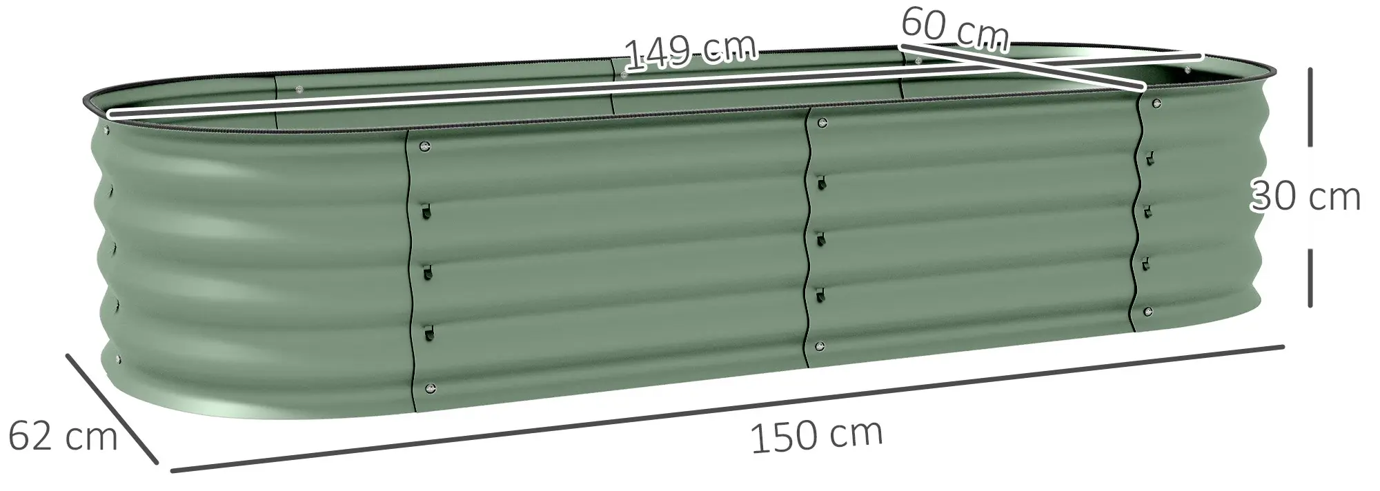 Садовая грядка Outsunny 845-981V01GN (Green) - 5