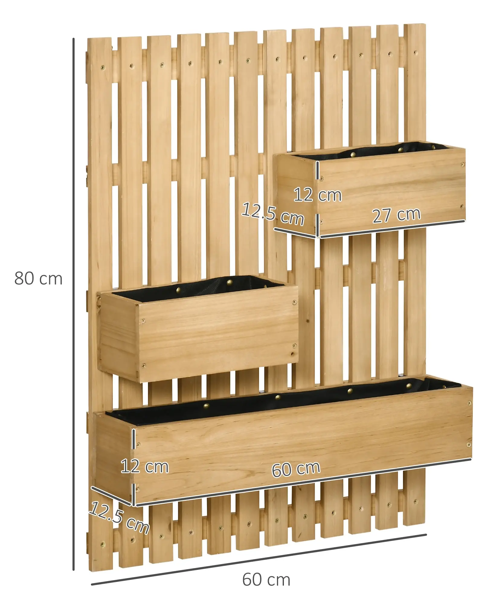 Spalier cu jardiniere Outsunny 845-796V00ND (Natural)