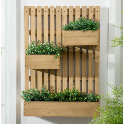 Spalier cu jardiniere Outsunny 845-796V00ND (Natural) Thumb