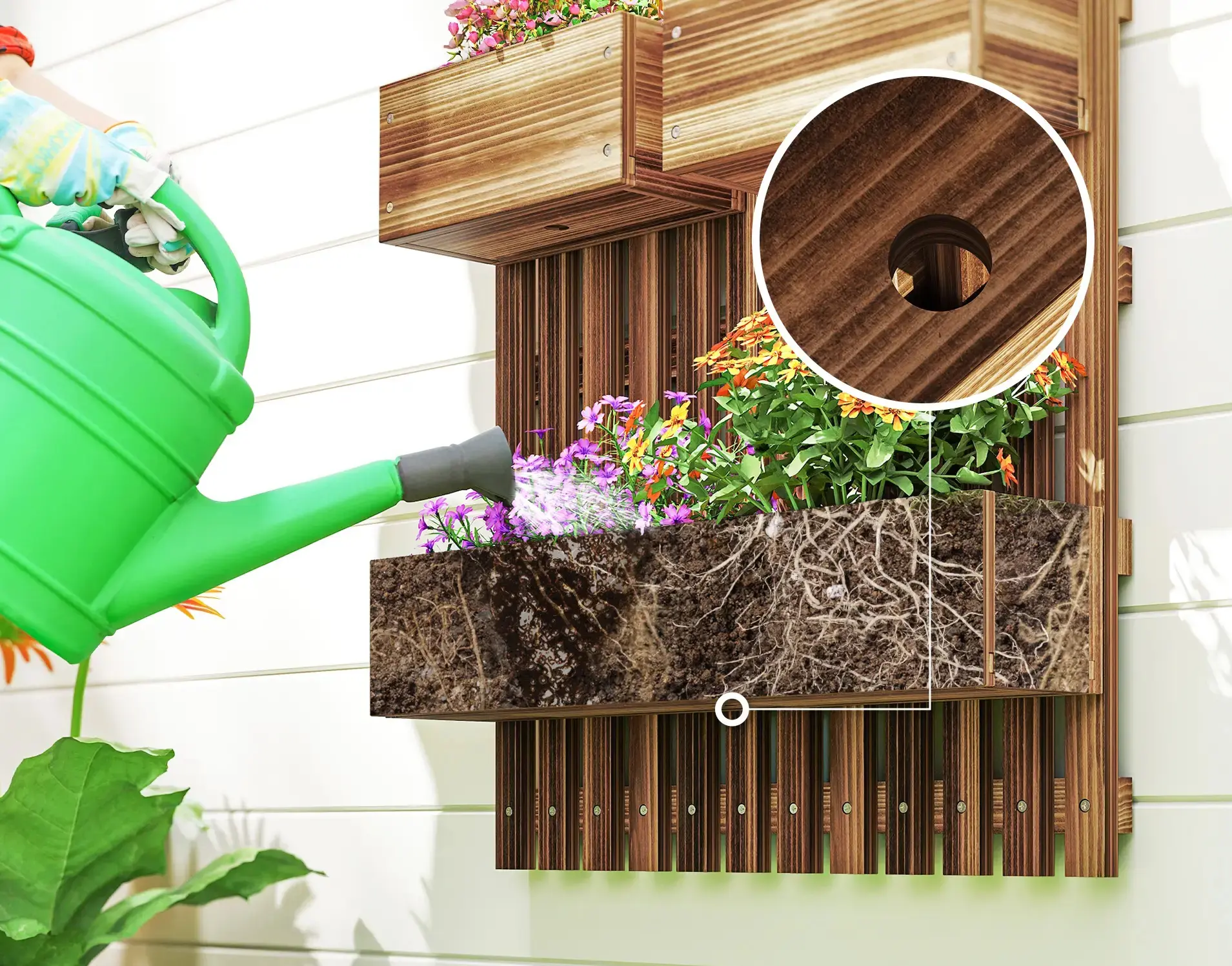 Шпалера с цветочными ящиками Outsunny 845-796V00TN (Natural) - 6