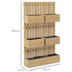 Шпалера с цветочными ящиками Outsunny 84H-089V00ND (Natural) Thumb