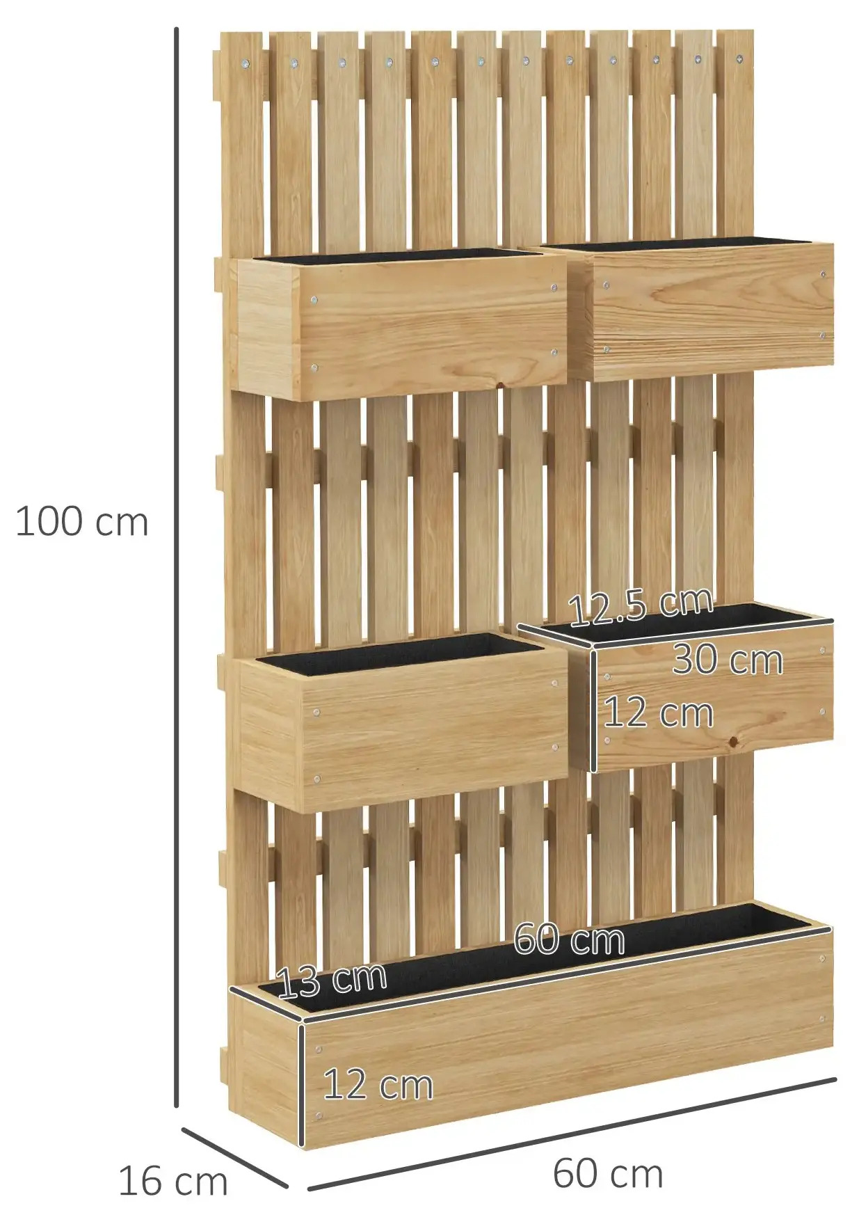Шпалера с цветочными ящиками Outsunny 84H-089V00ND (Natural) - 5