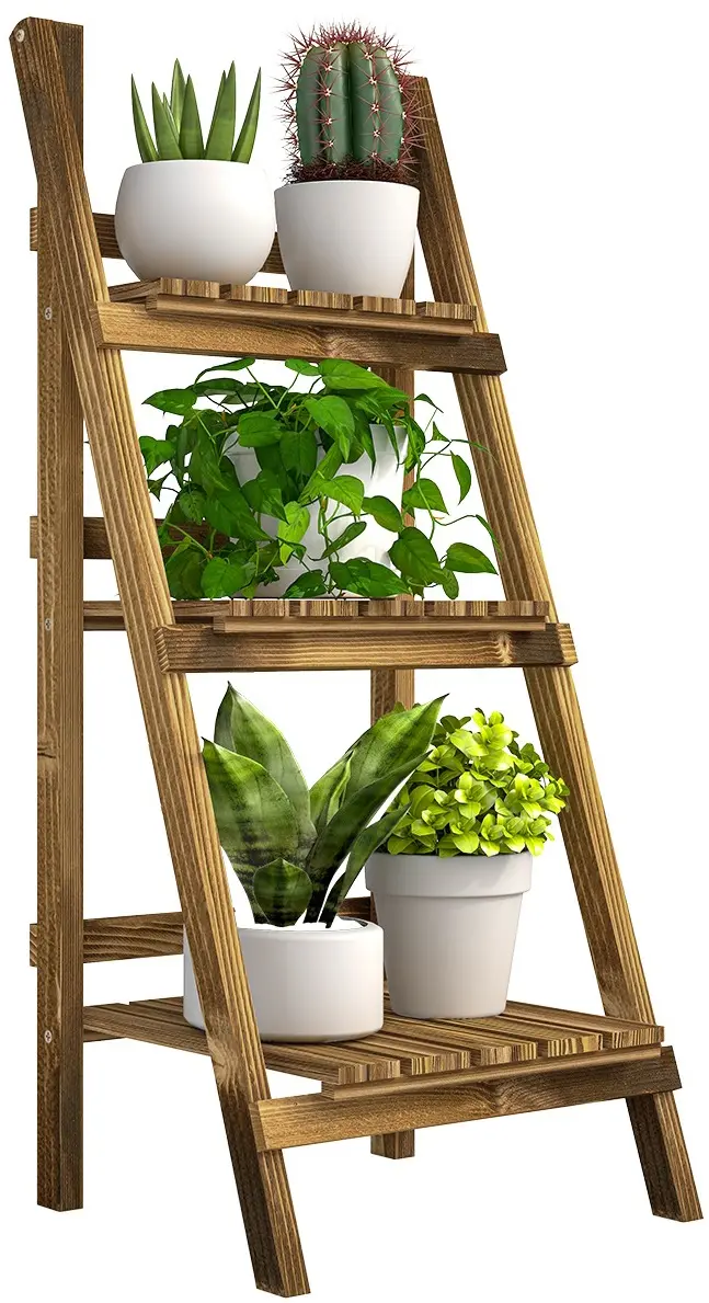 Складной стеллаж для цветов Outsunny 845-111 (Natural) - 3