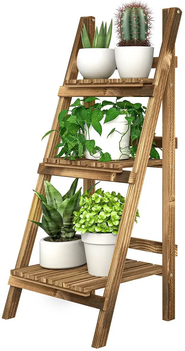 Складной стеллаж для цветов Outsunny 845-111 (Natural) - 4