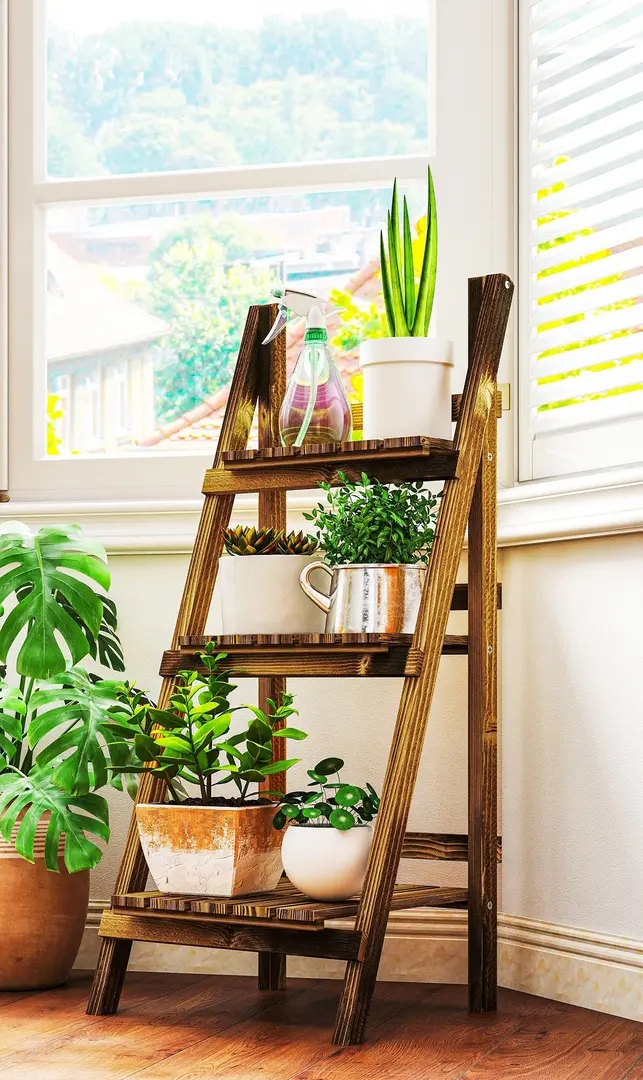 Складной стеллаж для цветов Outsunny 845-111 (Natural)