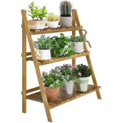 Складной стеллаж для цветов Outsunny 845-112 (Natural) Thumb