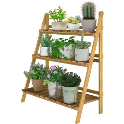 Складной стеллаж для цветов Outsunny 845-112 (Natural) Thumb