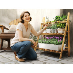 Складной стеллаж для цветов Outsunny 845-112 (Natural) Thumb