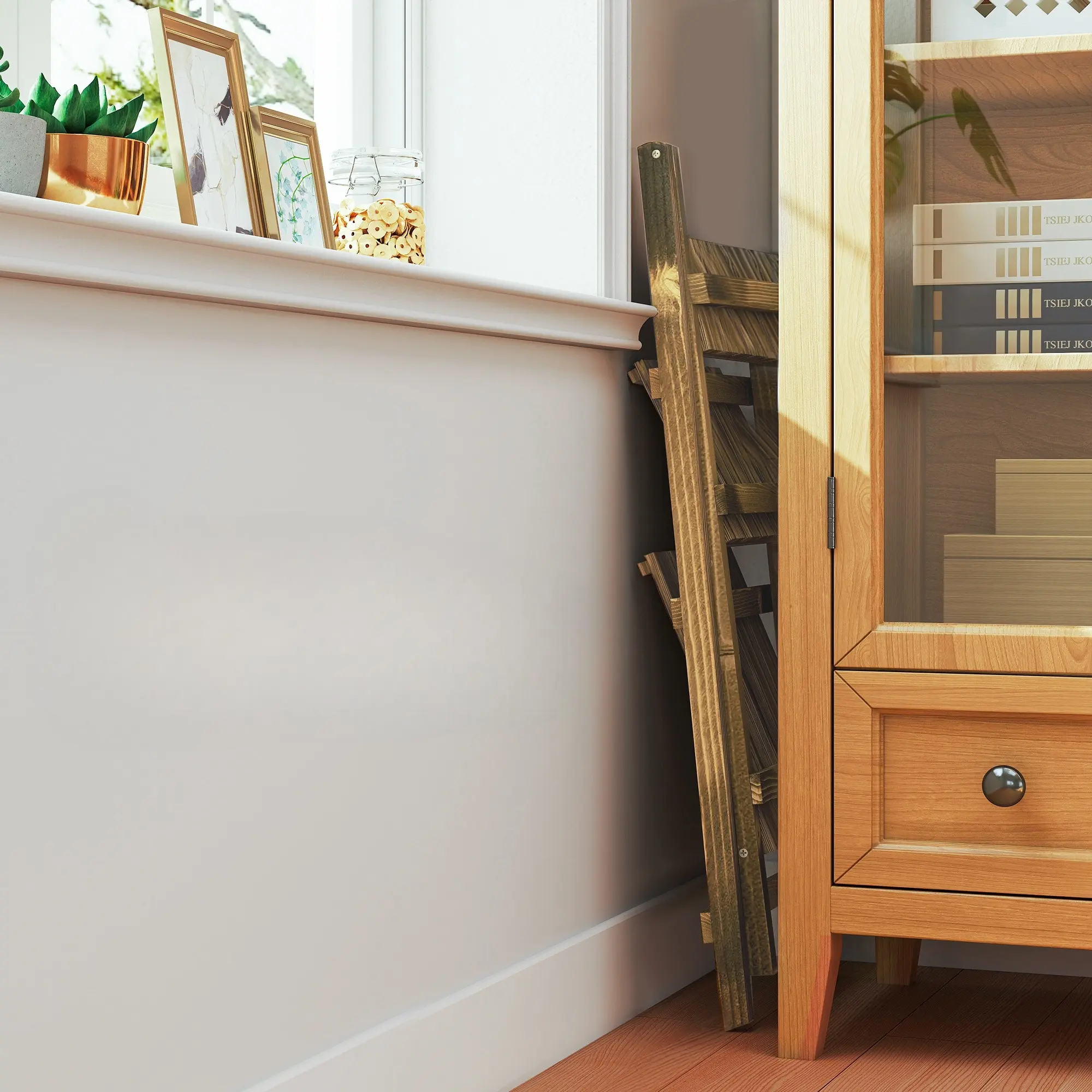 Складной стеллаж для цветов Outsunny 845-112 (Natural) - 7