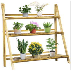 Etajera pliabila pentru flori Outsunny 845-113 (Natural) Thumb