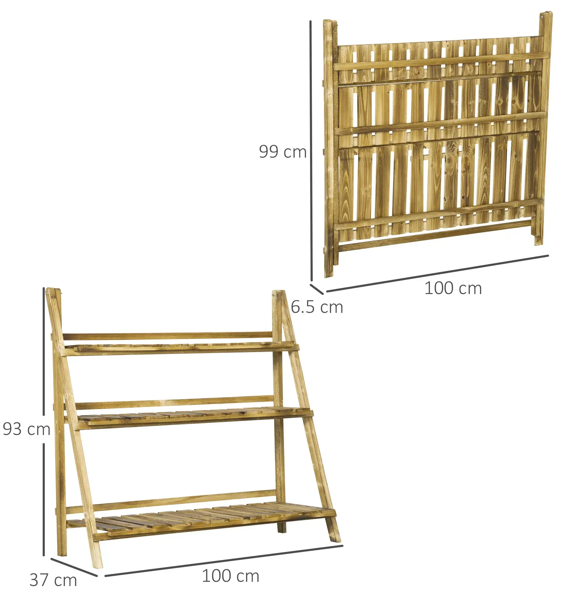 Etajera pliabila pentru flori Outsunny 845-113 (Natural) - 5