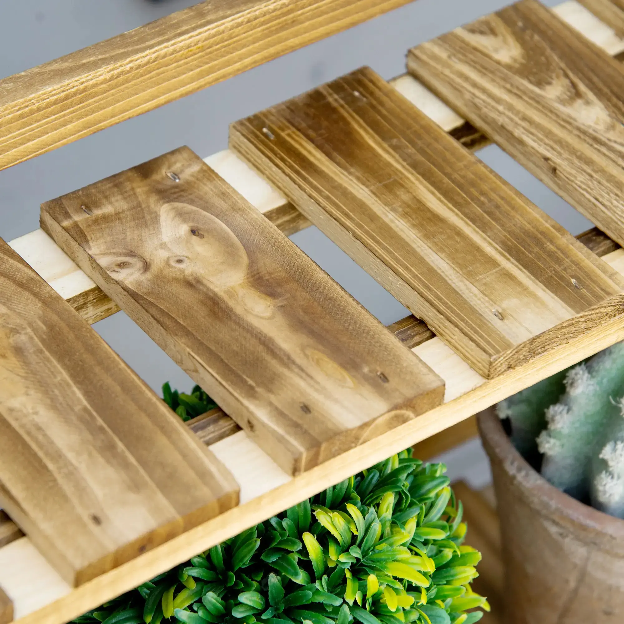 Etajera pliabila pentru flori Outsunny 845-113 (Natural) - 6