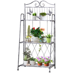 Etajera pliabila pentru flori Outsunny 845-220 (Silver Grey) Thumb