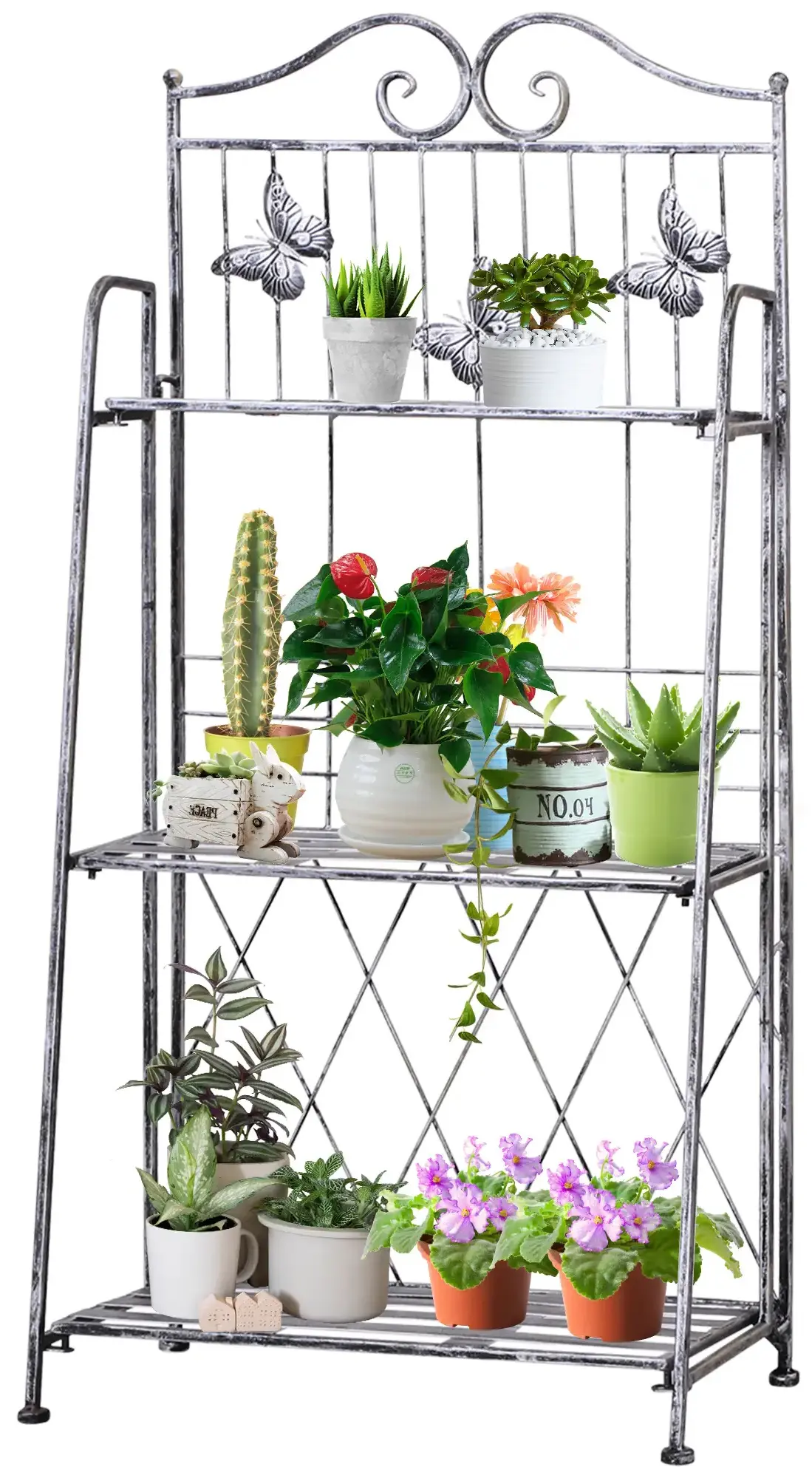 Etajera pliabila pentru flori Outsunny 845-220 (Silver Grey) - 3