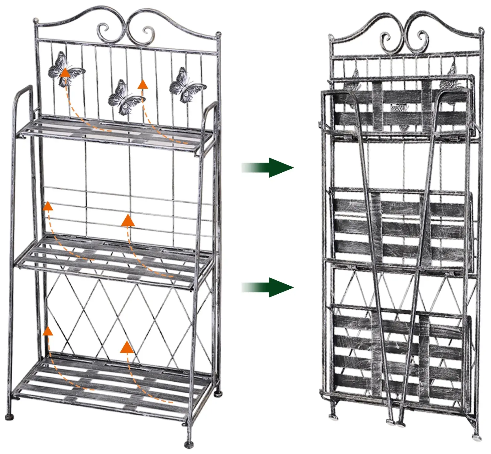 Etajera pliabila pentru flori Outsunny 845-220 (Silver Grey) - 4